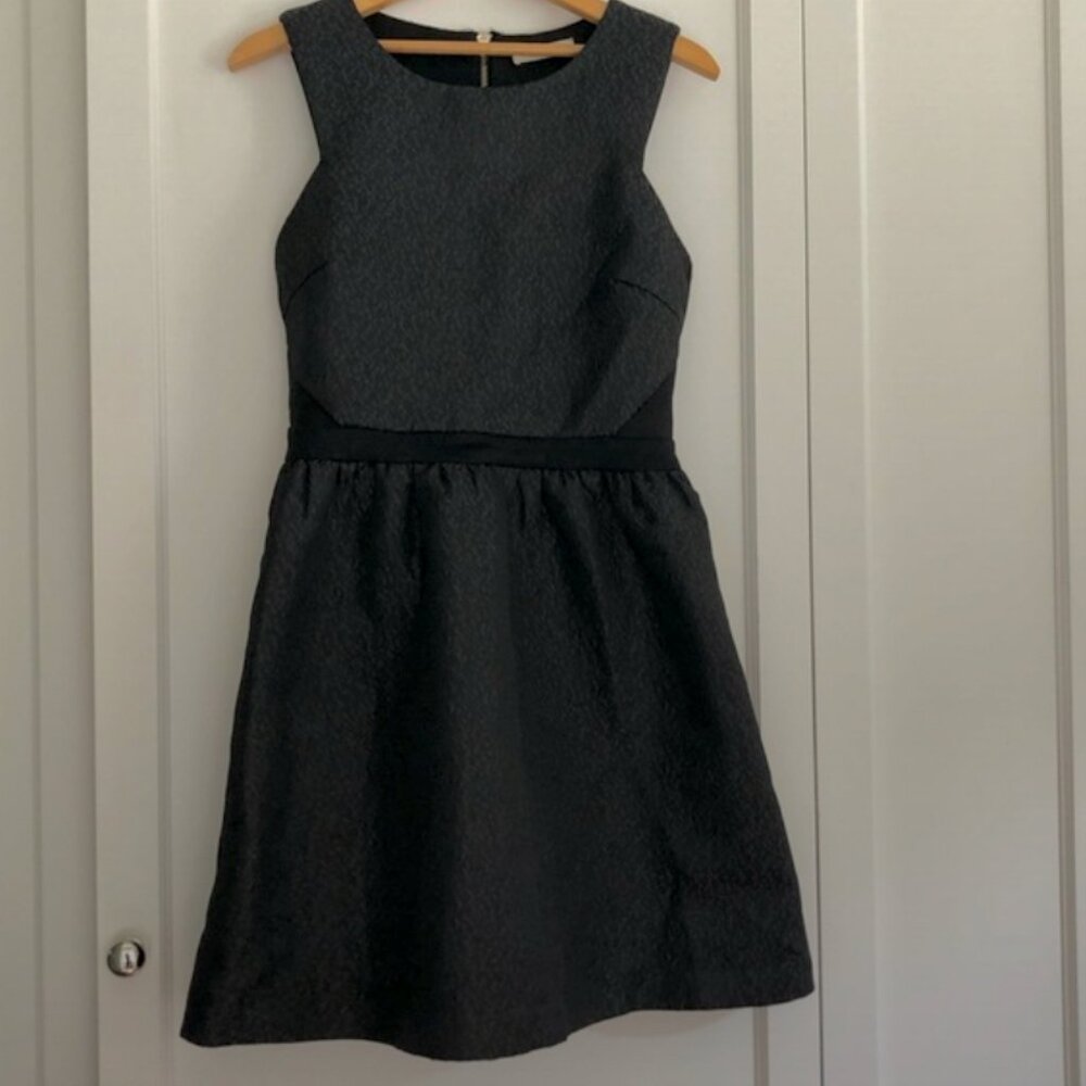 Chelsea Black Dress Formal Shimmer Textured A-Line Sleeveless Size S